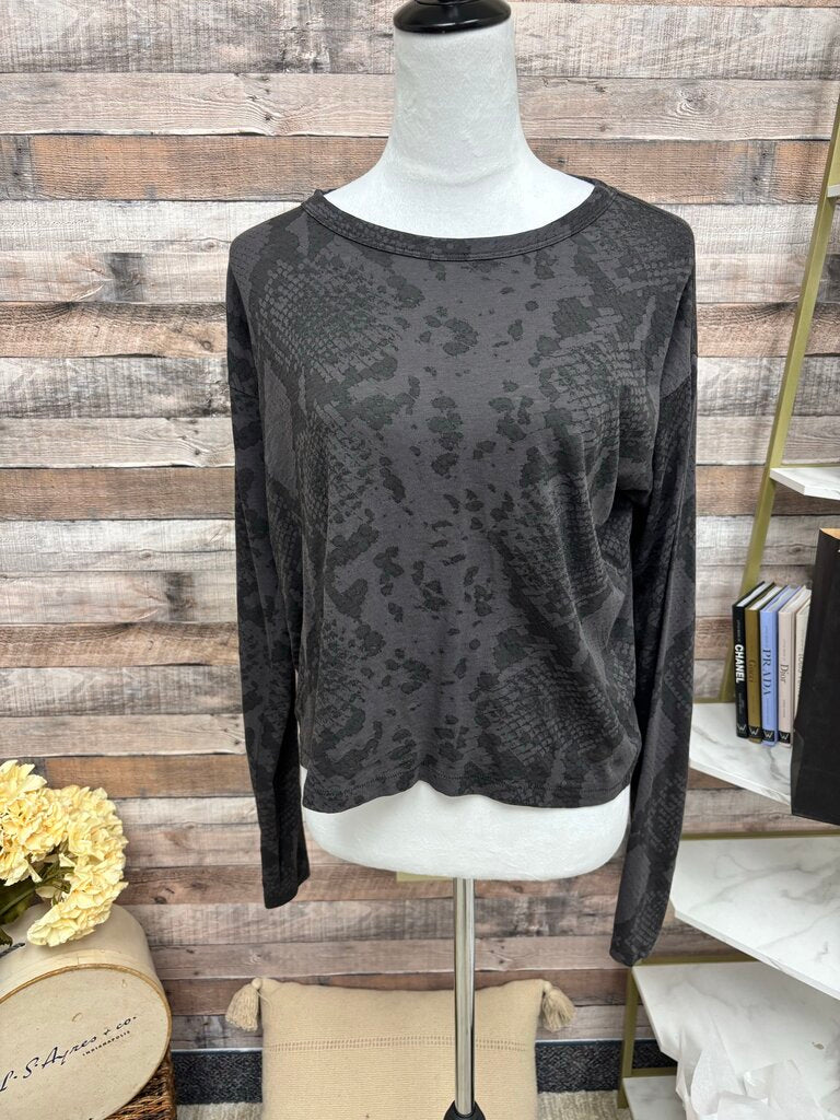 Rag & Bone Black & Grey Snake Skin Long Sleeve