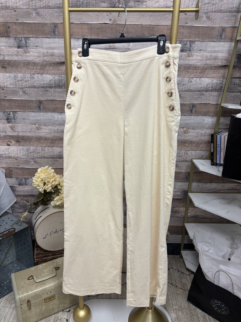 Sezane Ivory Corduroy Wide Leg Sailor