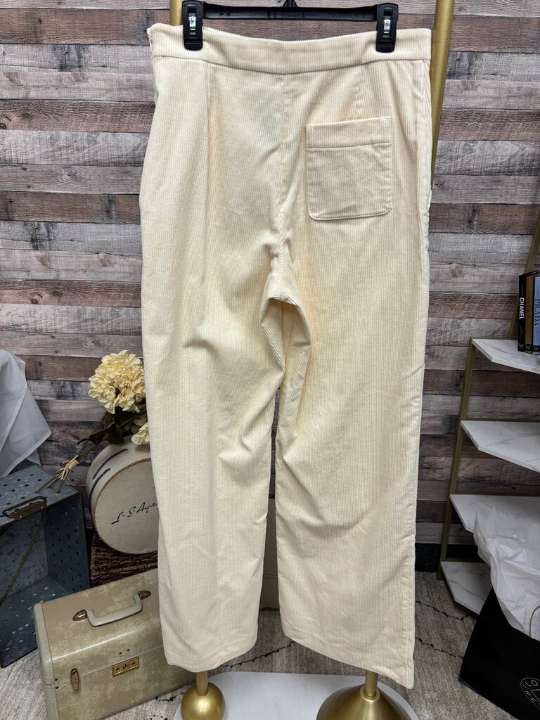 Sezane Ivory Corduroy Wide Leg Sailor