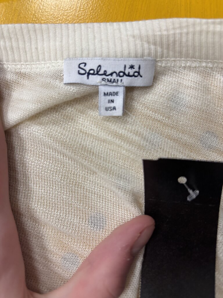 Splendid Cream Paint Splattered Long Sleeve