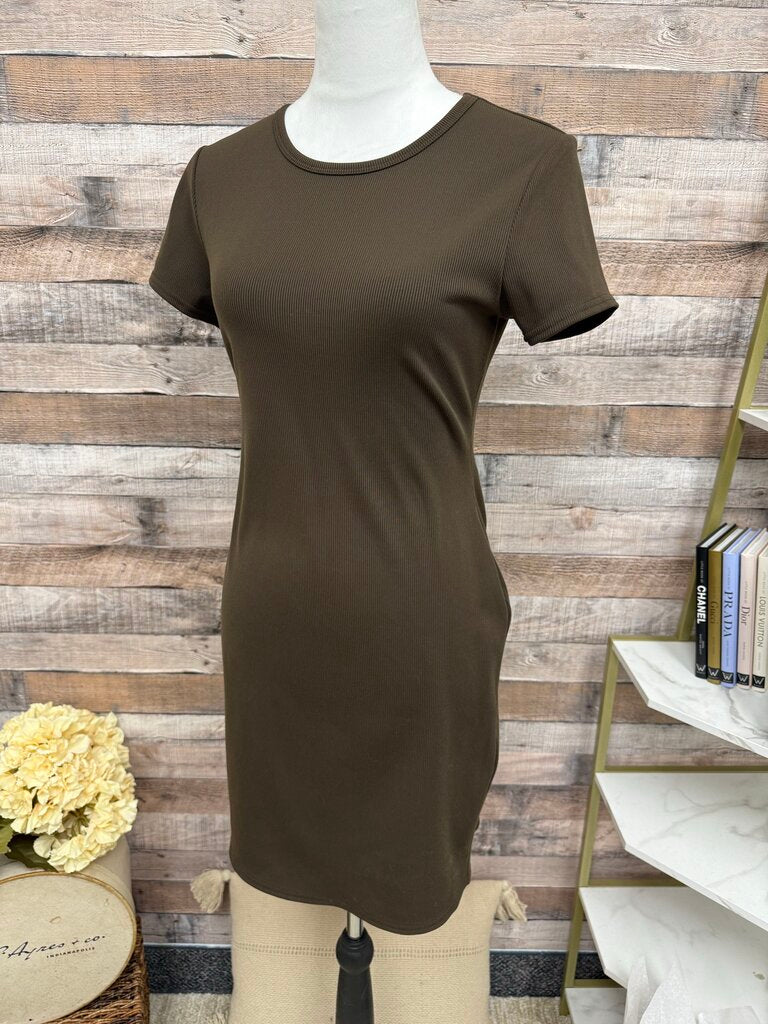 Alo Brown Ribbed Short Sleeve