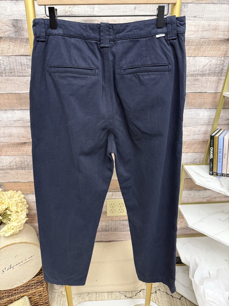 Mother Navy Blue Cotton Twill