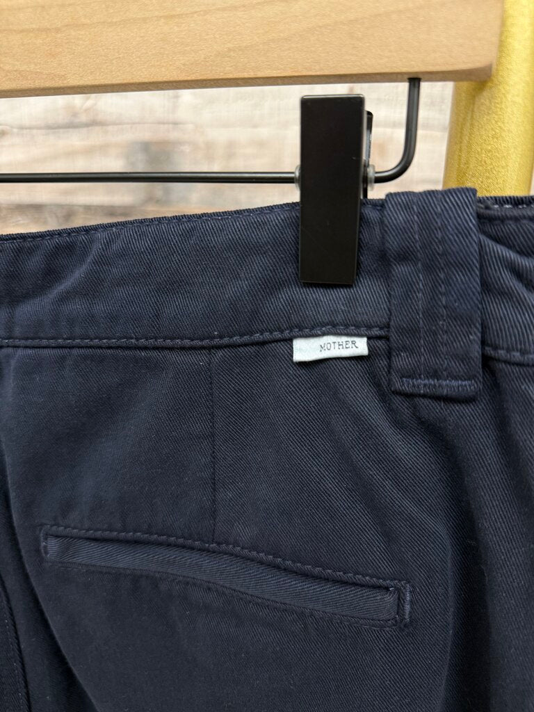 Mother Navy Blue Cotton Twill
