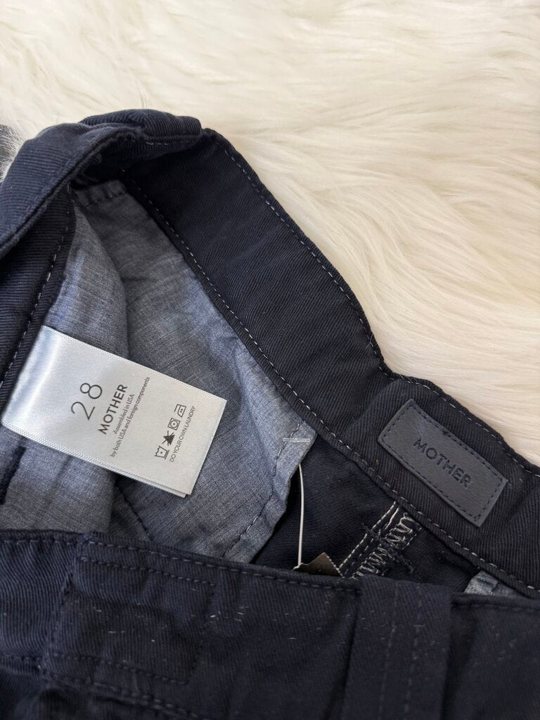 Mother Navy Blue Cotton Twill