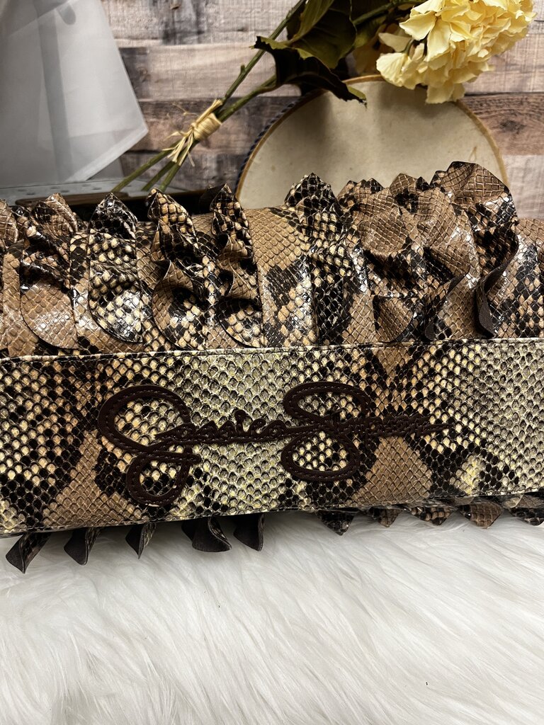 Jessica Simpson Faux Snakeskin Satchel