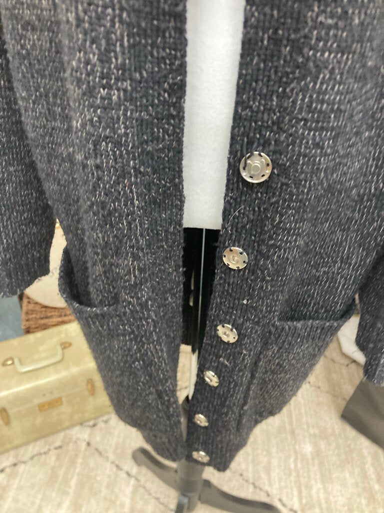 No Brand Black Cardigan Duster w/CrissCross Detail