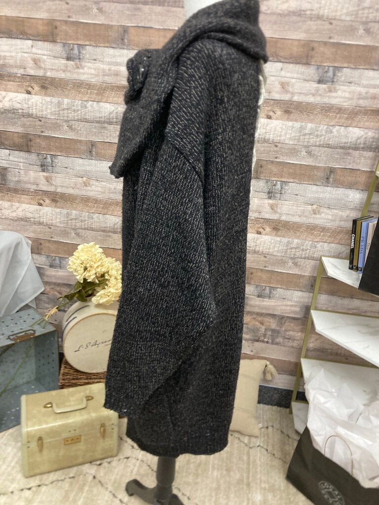 No Brand Black Cardigan Duster w/CrissCross Detail
