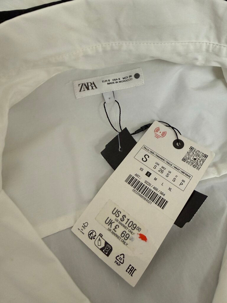 NWT Zara Black Skirt/White Blouse Set
