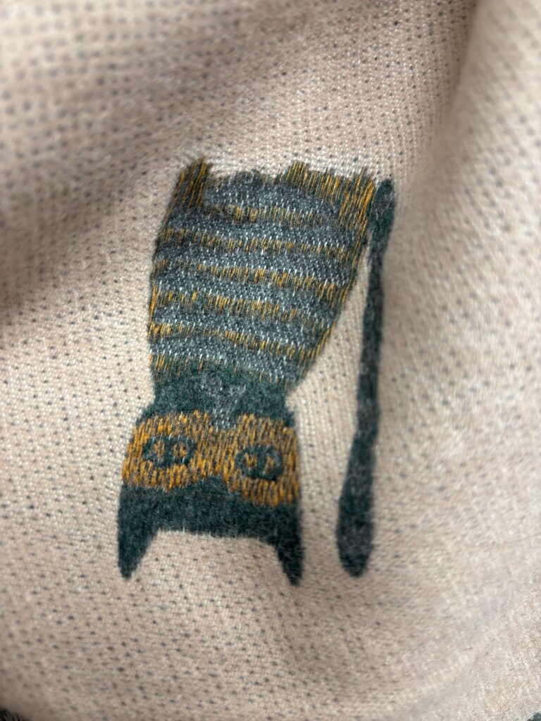 Cute Kitty Grey & Pink Winter Scarf