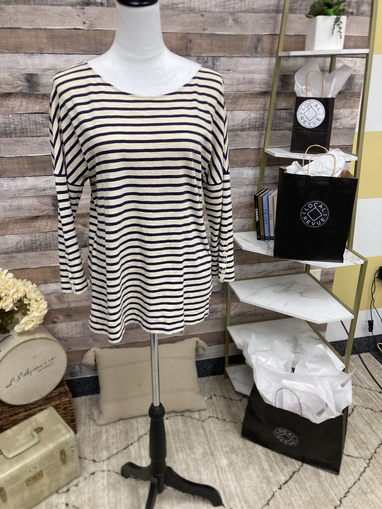 J Crew Navy & White Stripe Long Sleeve