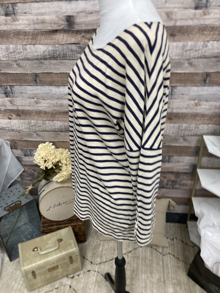 J Crew Navy & White Stripe Long Sleeve