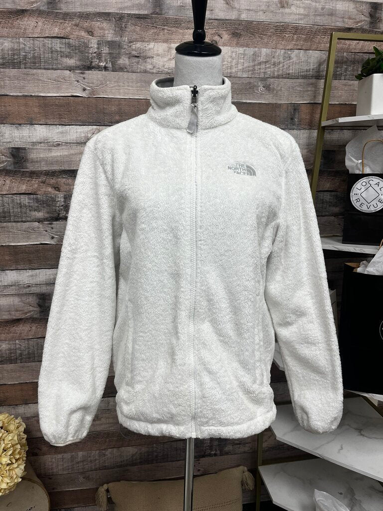 North Face White Fleece Zip Up