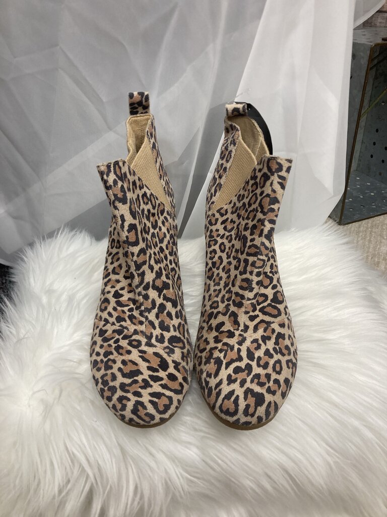 TOMS Leopard Print Wedge Bootie