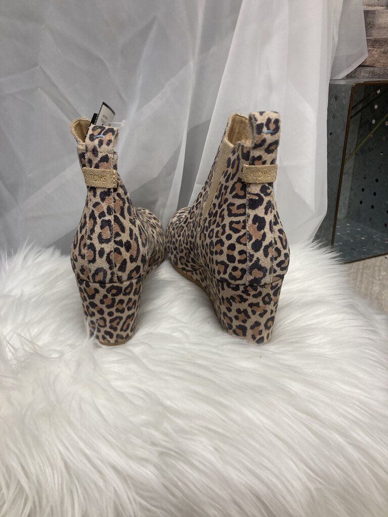 TOMS Leopard Print Wedge Bootie