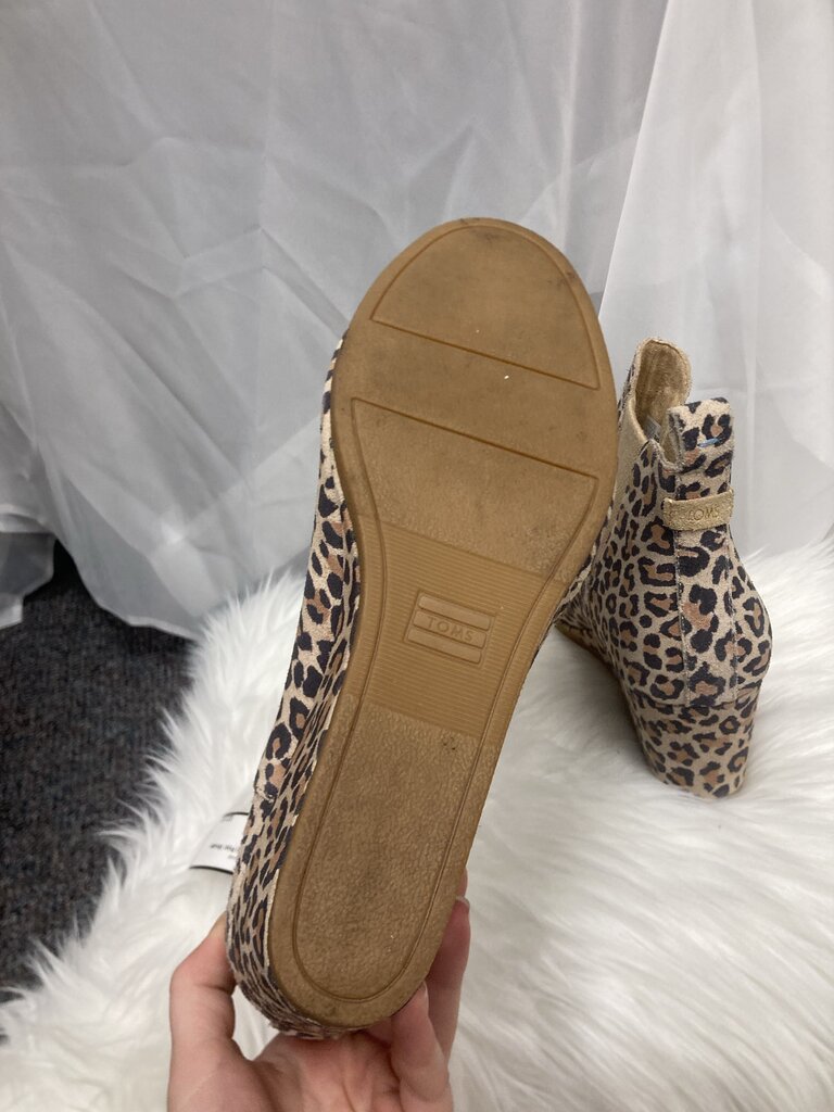 TOMS Leopard Print Wedge Bootie