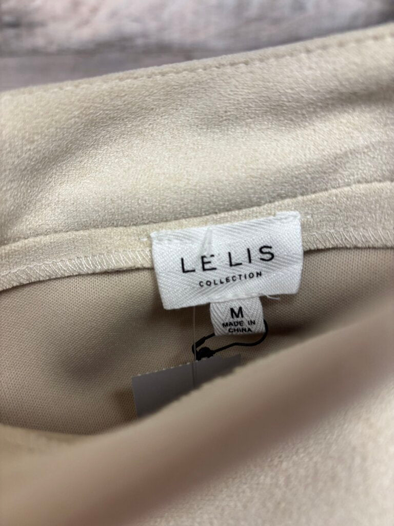 NWT Lelis Faux Suede Cream Mini Skirt w/Fringe