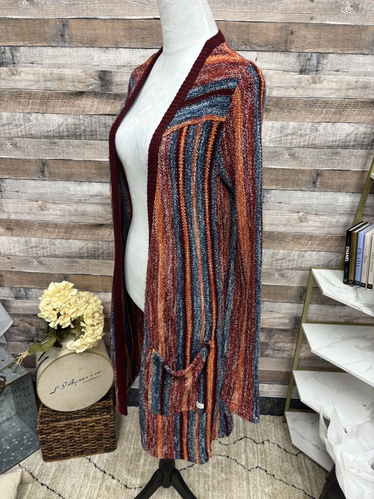Billabong Knit Red, Blue, Multi Cardigan Duster