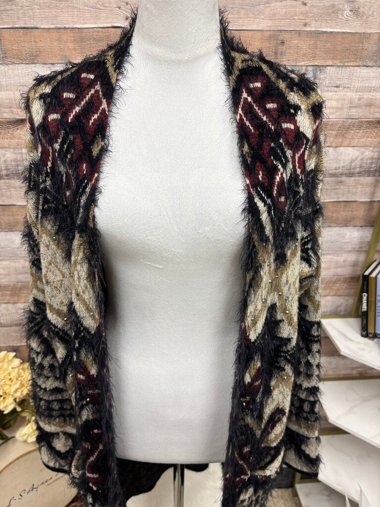 BCBGMaxAzria Azted Eyelash Black & Cream Cardigan