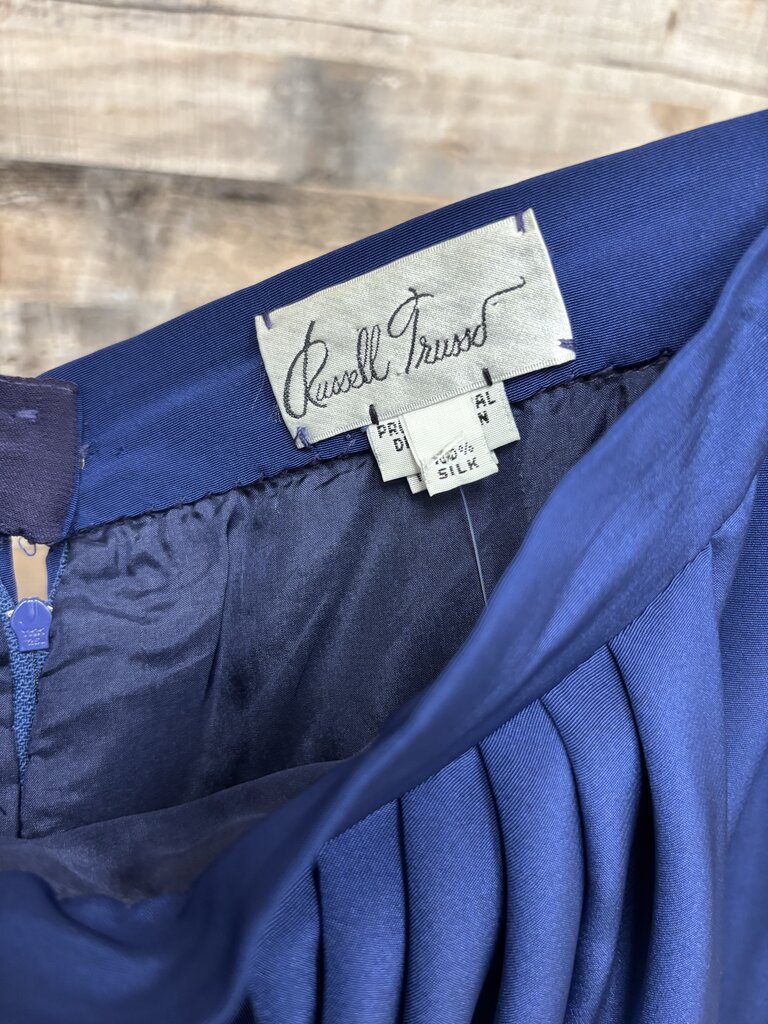 Vintage Russell Trusso Royal Blue Draped Skirt