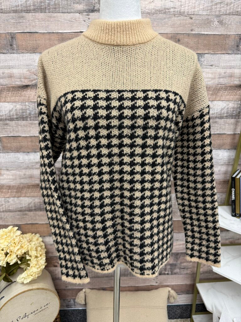 I.N. Studio Petite Houndstooth Mockneck Sweater