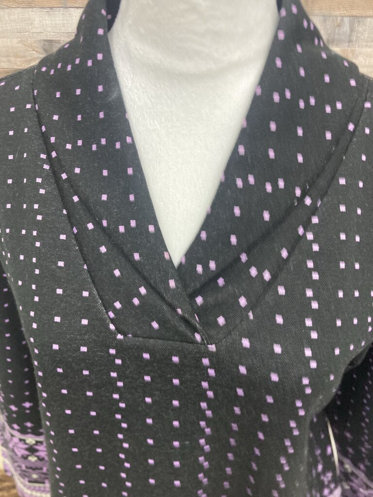 Talbots Purple & Black Fair Isle Pullover