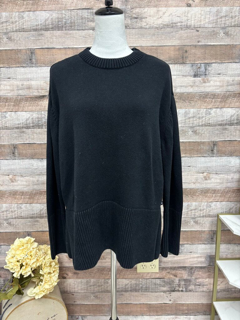 Gap Black Cotton Knit Crewneck Sweater