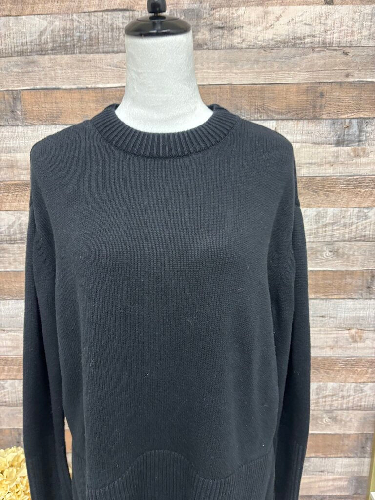 Gap Black Cotton Knit Crewneck Sweater