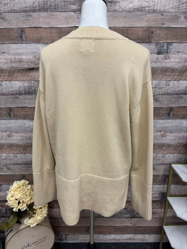 Gap Tan Cotton Knit Crewneck Sweater
