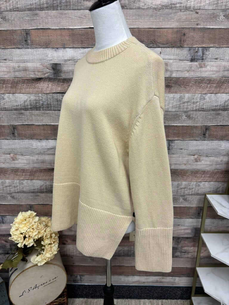 Gap Tan Cotton Knit Crewneck Sweater