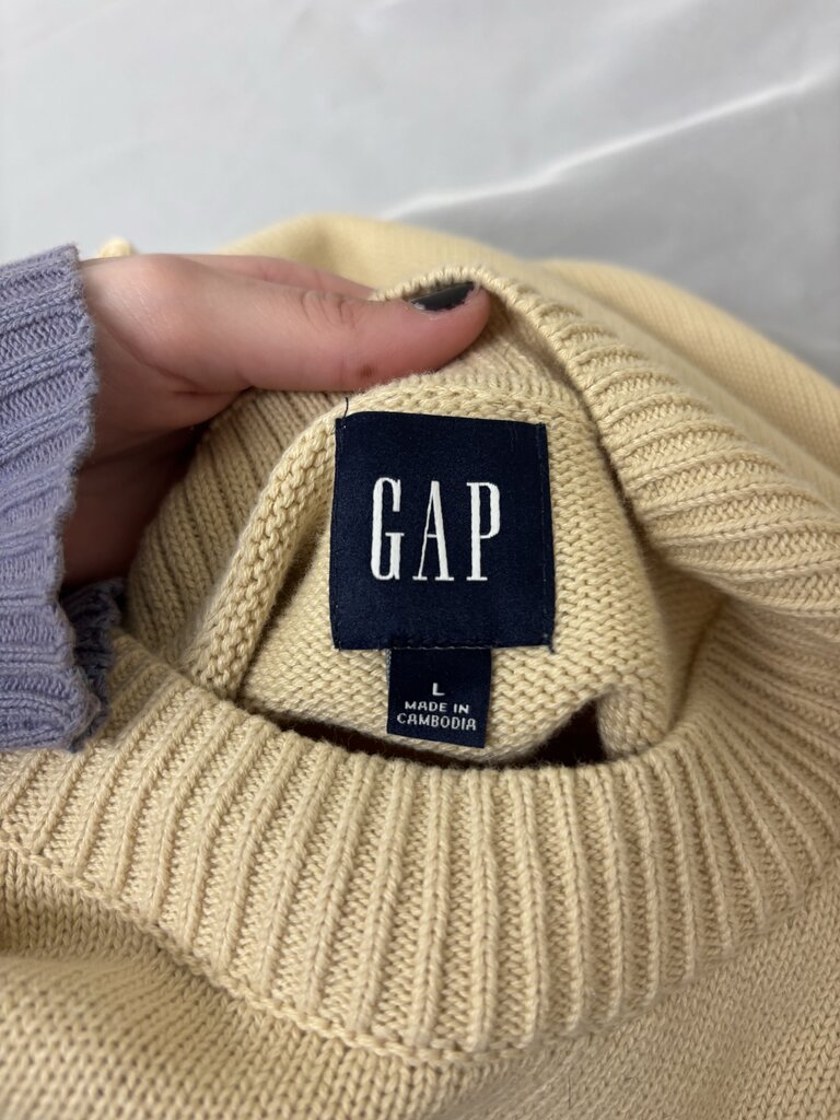 Gap Tan Cotton Knit Crewneck Sweater