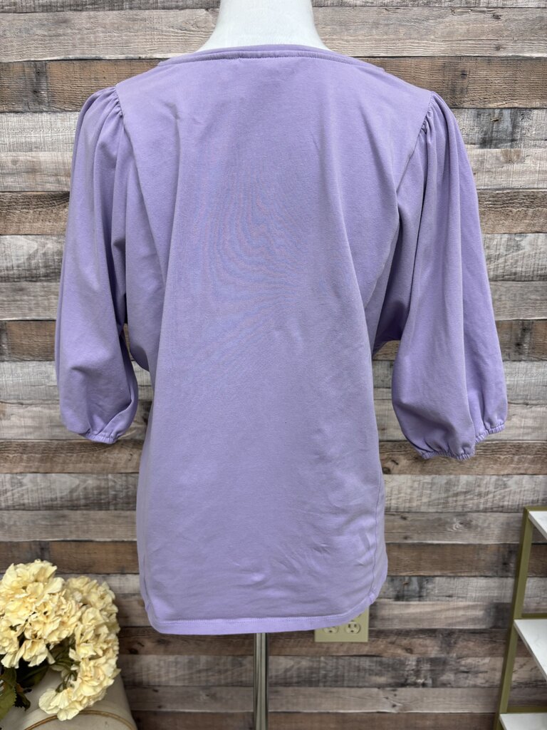 Chico's Purple Quarter Sleeve Cuffed Top