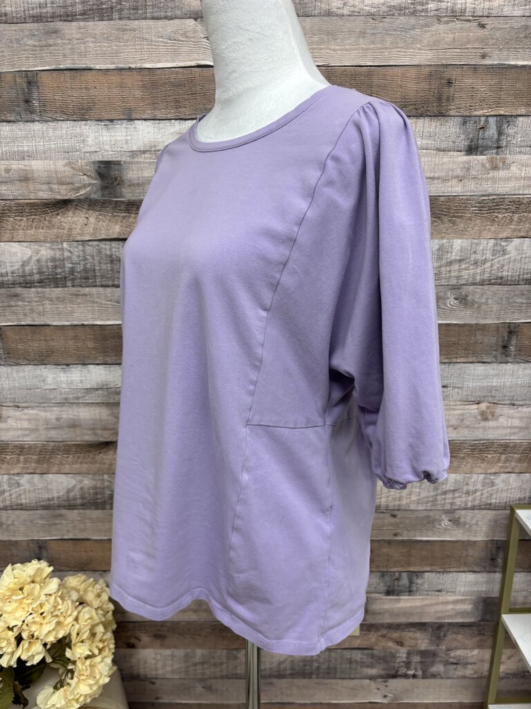 Chico's Purple Quarter Sleeve Cuffed Top