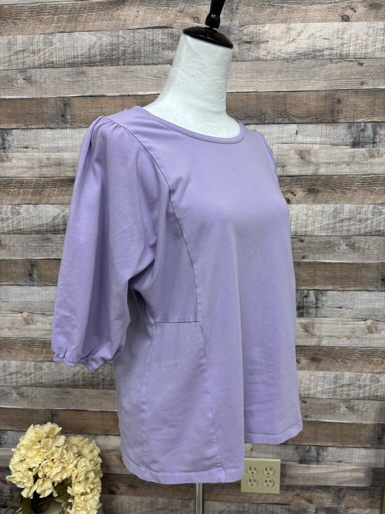 Chico's Purple Quarter Sleeve Cuffed Top