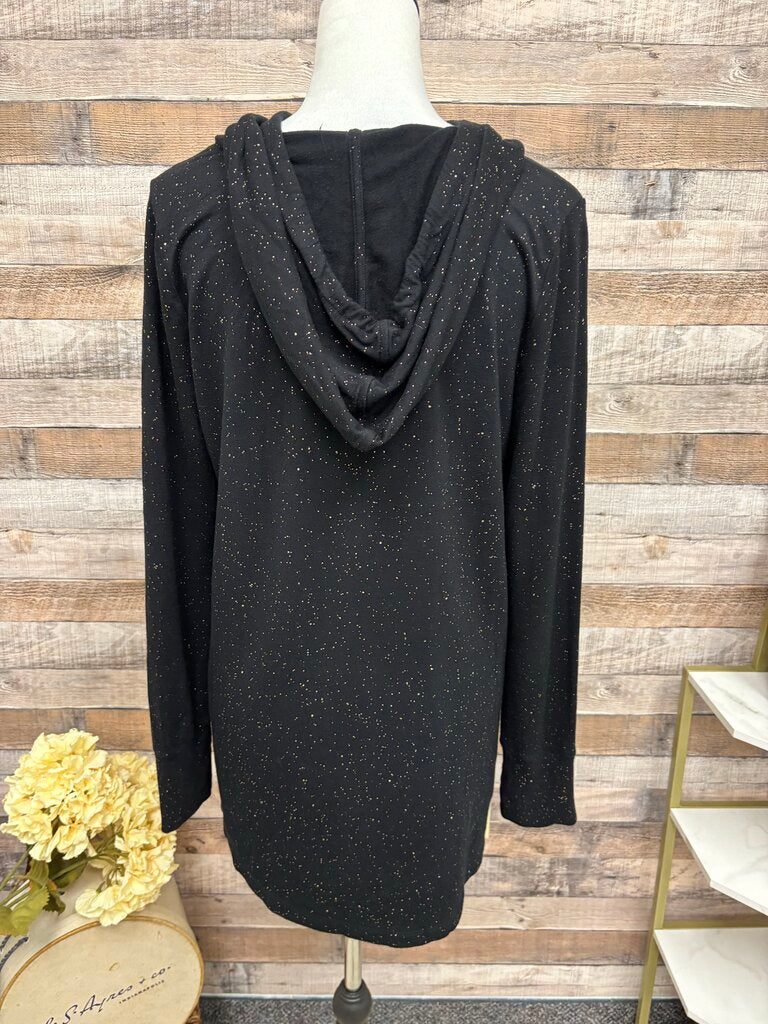 Soma Black with Gold Speckles Cowl neck Pullover Hoodie