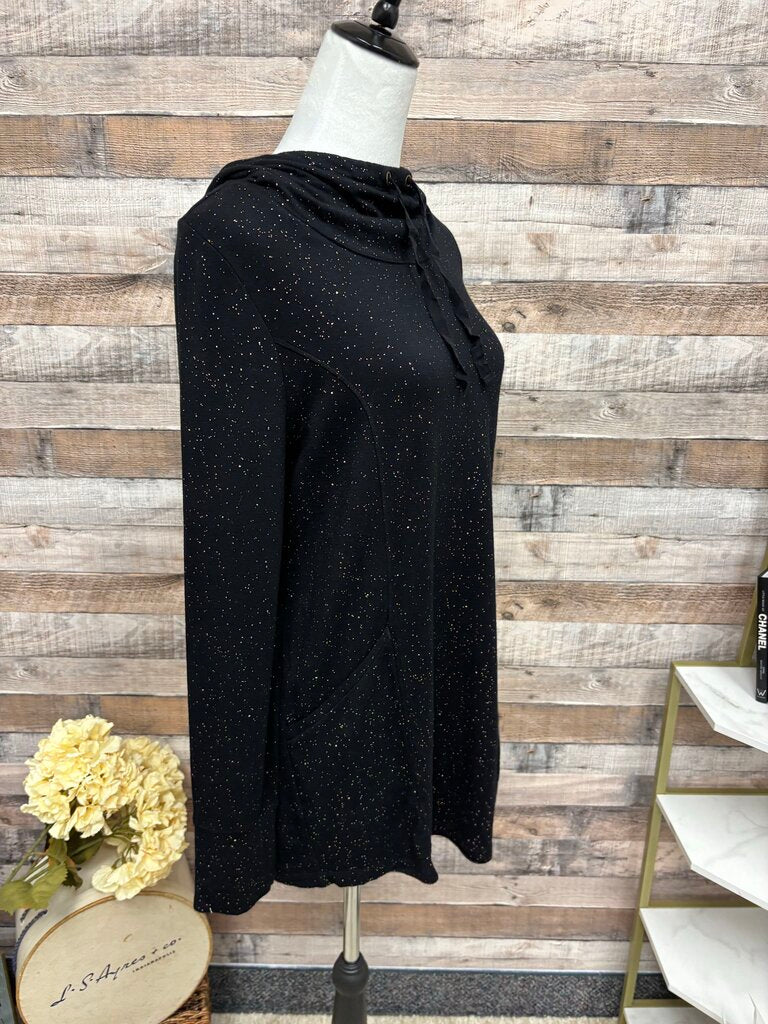 Soma Black with Gold Speckles Cowl neck Pullover Hoodie