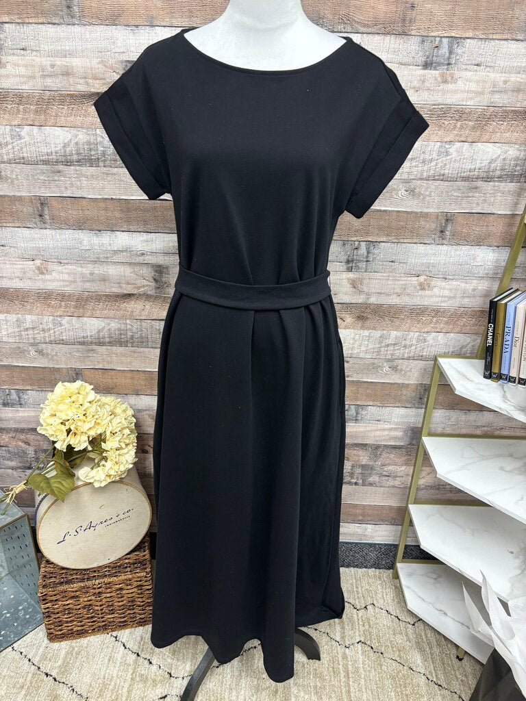 NWT Ann Taylor Weekend Black Dress with Tie Belt