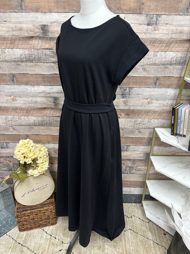 NWT Ann Taylor Weekend Black Dress with Tie Belt