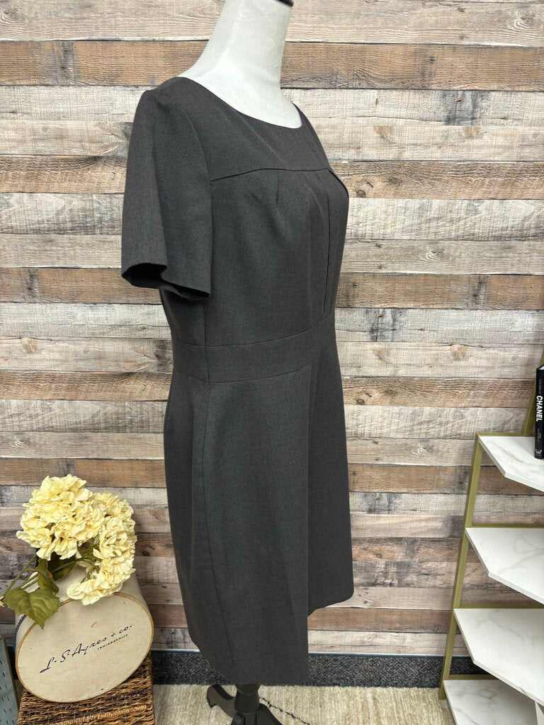 Jessica Howard Grey Scoop Neck Sheath Dress