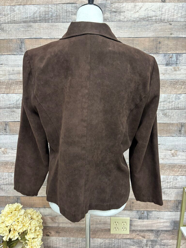 Karin Stevens Brown Faux Suede Jacket
