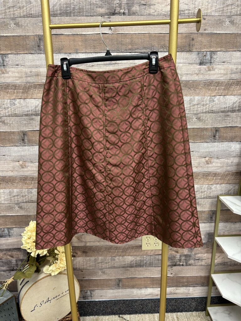 i.e. Petite Pink & Brown Geometric Print A-line Skirt