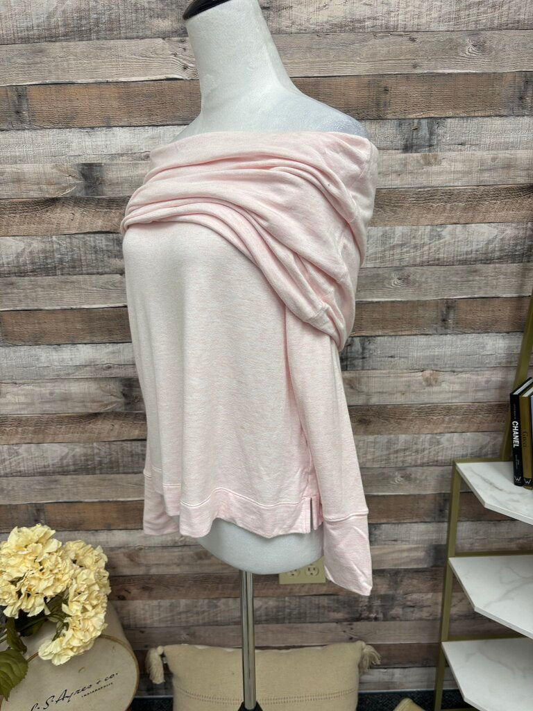 Lilly Pulitzer Light Pink Off Shoulder Cowl Neck Pullover