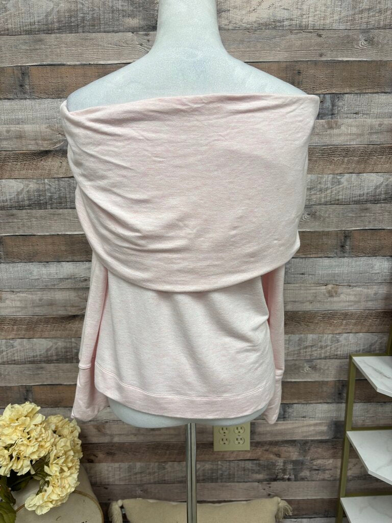 Lilly Pulitzer Light Pink Off Shoulder Cowl Neck Pullover