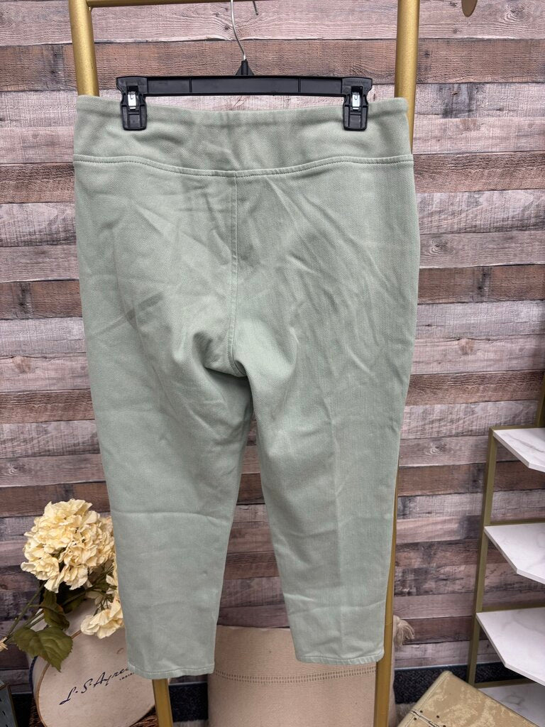 Belle by Kim Gravel Sage Green Pull-on Stretch Jeans