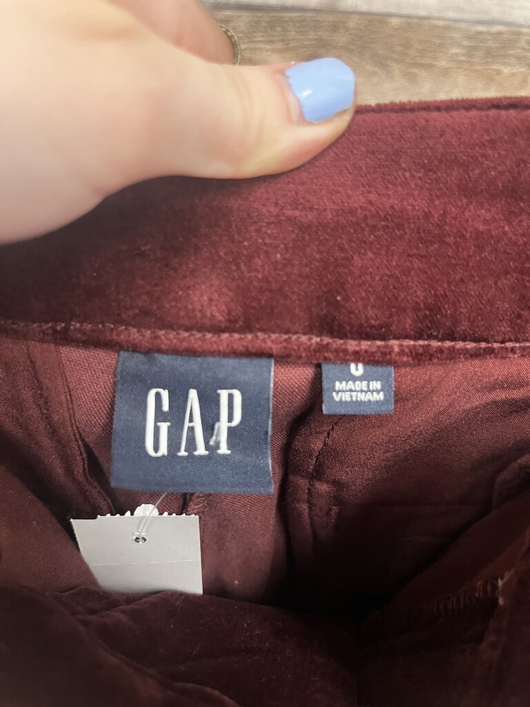 Gap NWT Red Wide Leg Velvet Pants