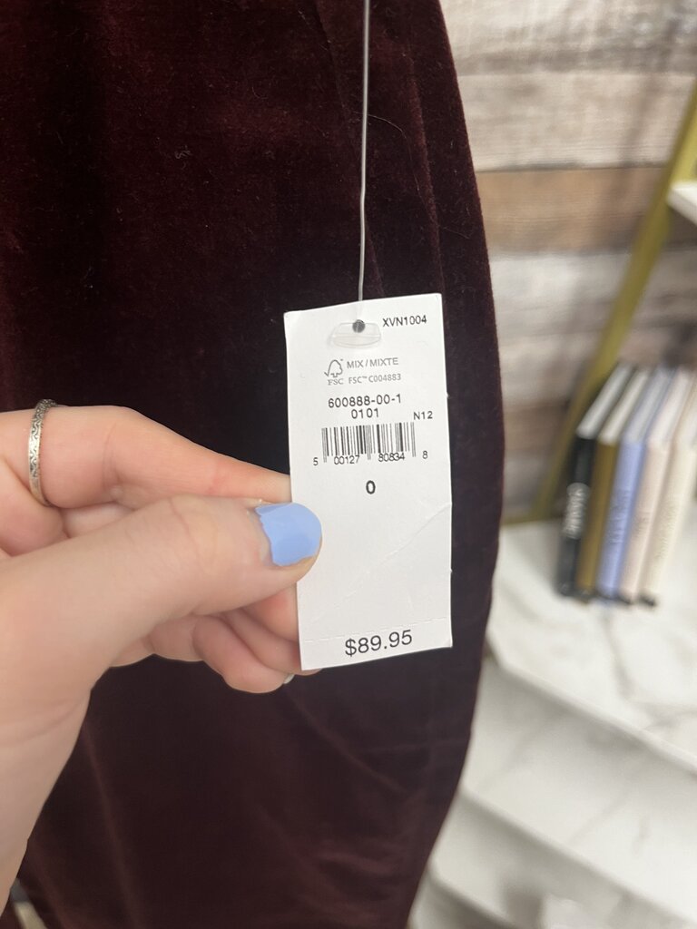 Gap NWT Red Wide Leg Velvet Pants