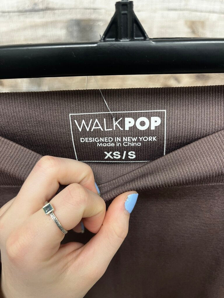 Walk Pop Taupe Cutout Design Athletic Leggings