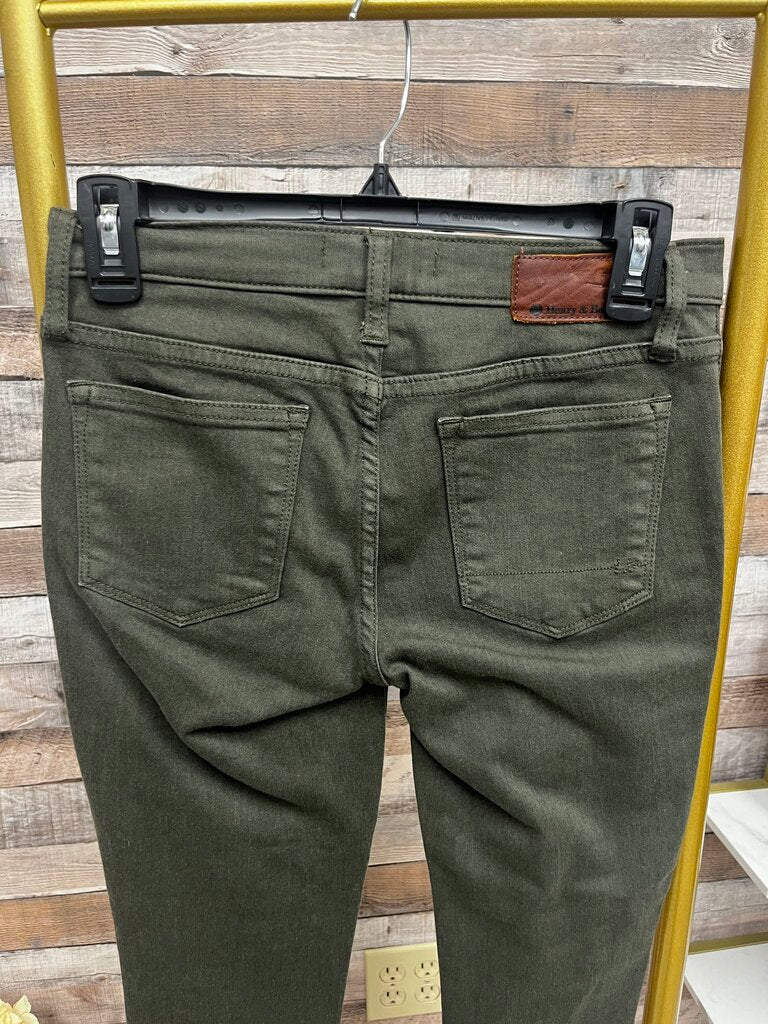 Henry & Belle Olive Green Skinny Jeans with Ankle Zippers