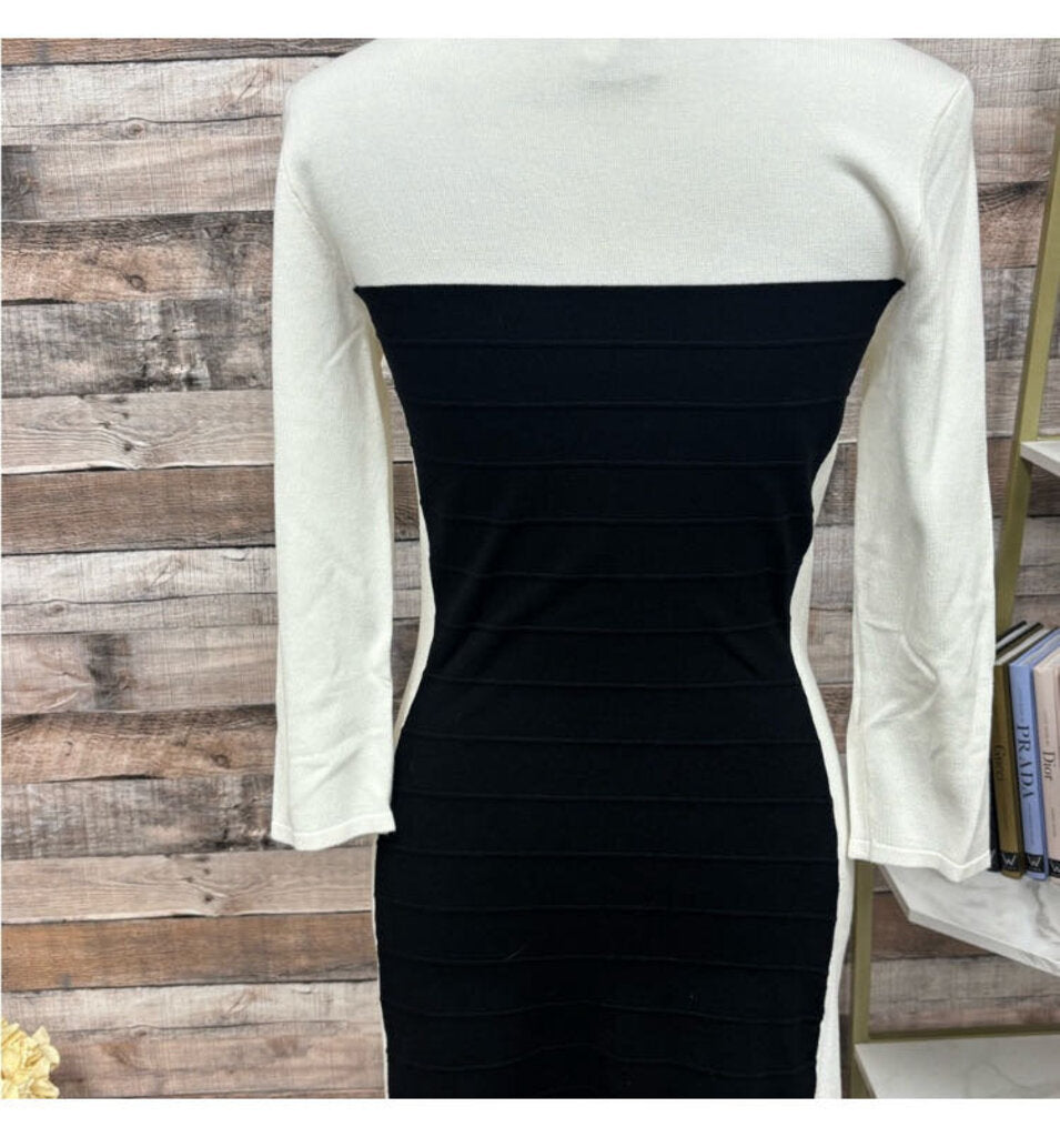 Venus Black & White Bodycon Dress