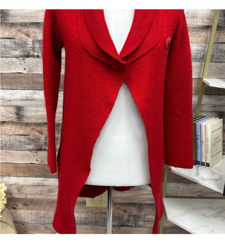 Adrienne Vittadini Red Knit Cardigan Sweater