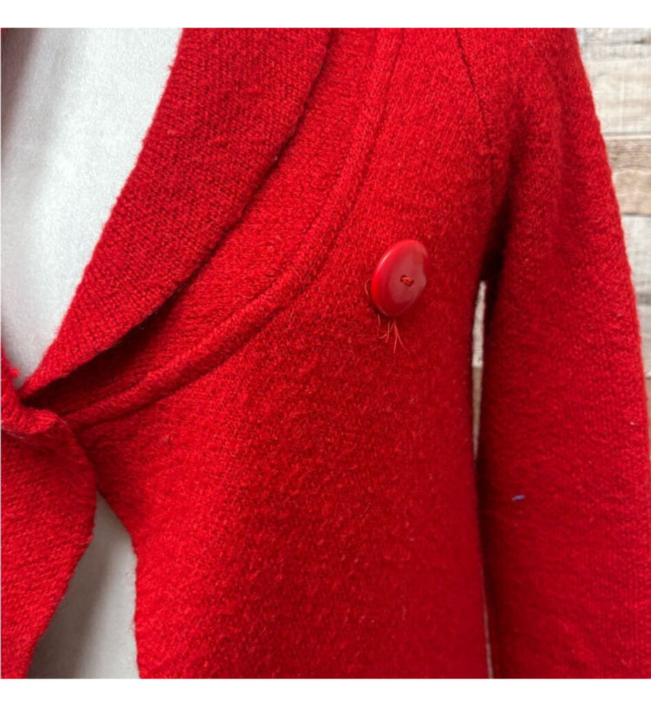 Adrienne Vittadini Red Knit Cardigan Sweater